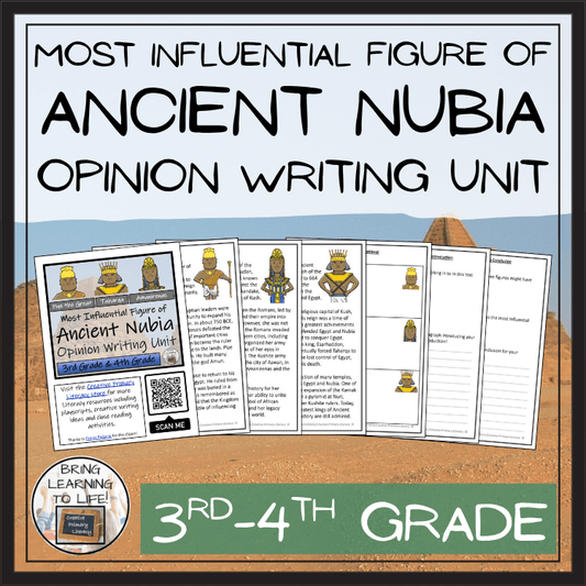 Most Influential Figure of Ancient Nubia Opinion Writing Unit | 3rd–4th Grade educational resource image.