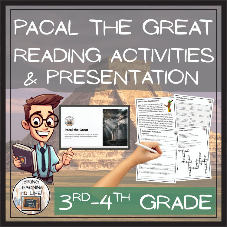 Maya King Pacal the Great Reading Comprehension Activities | 3rd-4th Grade
