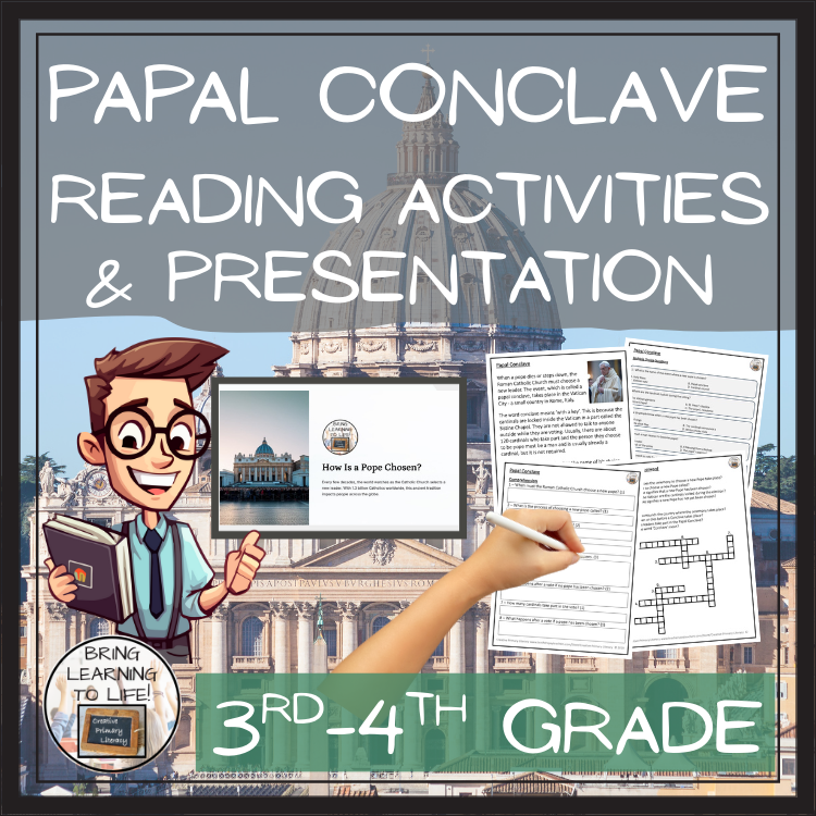 Papal Conclave Close Reading Comprehension Activities | 3rd Grade & 4th Grade