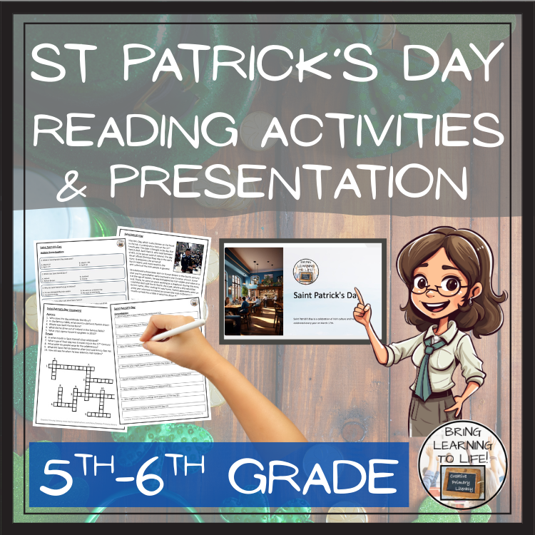 Saint Patrick's Day Close Reading Comprehension Activities | 5th Grade & 6th Grade