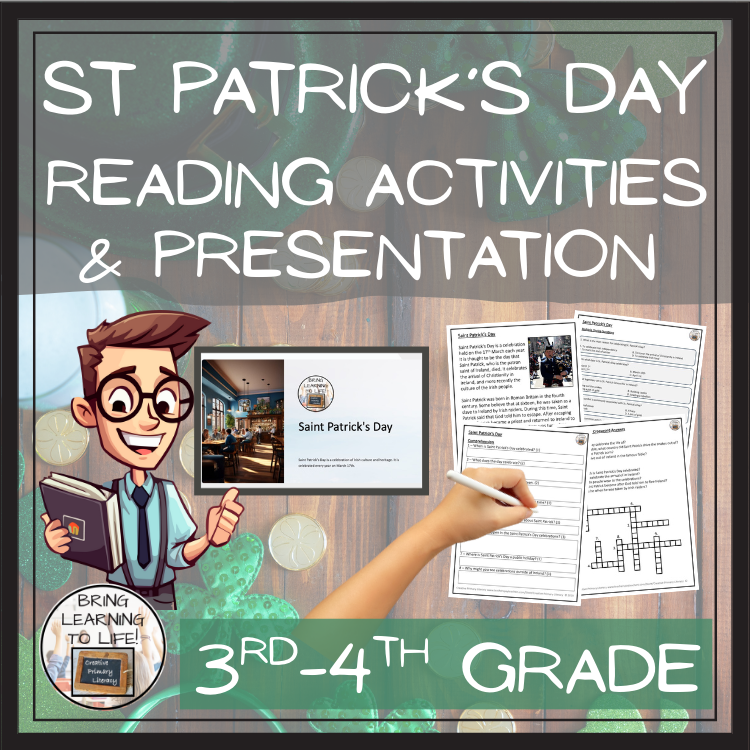 Saint Patrick's Day Close Reading Comprehension Activities | 3rd Grade & 4th Grade