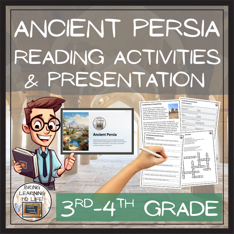 Ancient Persia Close Reading Comprehension Activities | 3rd Grade & 4th Grade