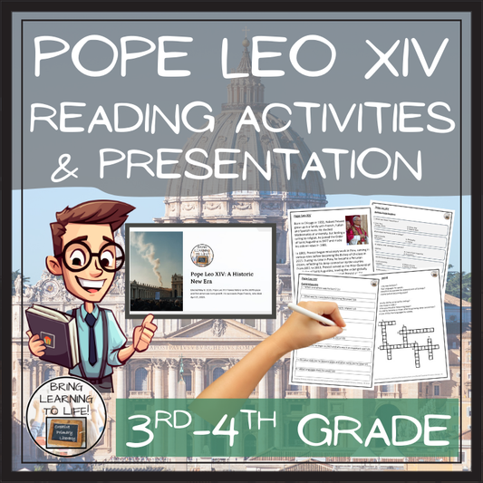 Pope Leo XIV Close Reading Comprehension Activities | 3rd Grade & 4th Grade
