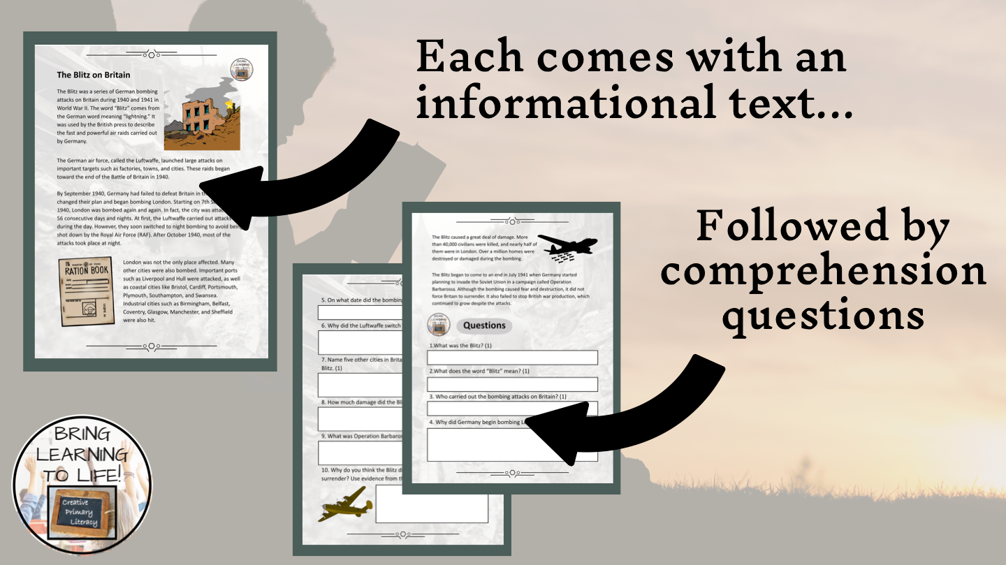 World War II Reading Comprehension Workbook | 5th-6th Grade