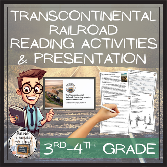 Transcontinental Railroad Close Reading & Comprehension Activities | 3rd–4th Grade