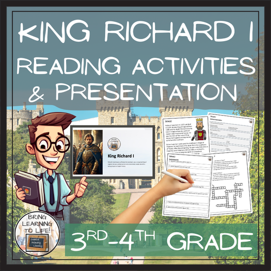 King Richard I Close Reading Comprehension Activities | 3rd Grade & 4th Grade