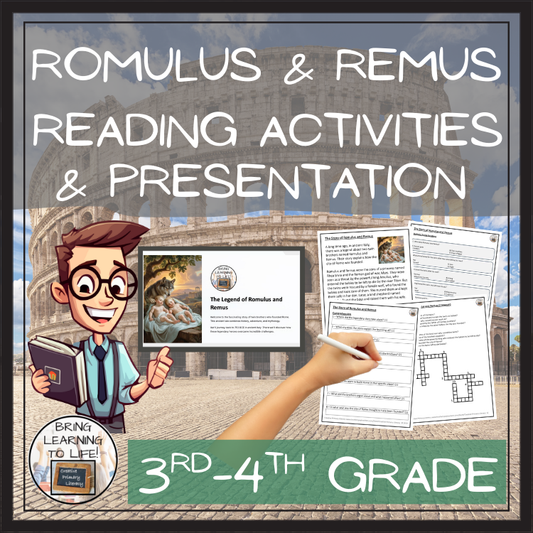 Romulus and Remus Close Reading Comprehension Activities | 3rd Grade & 4th Grade
