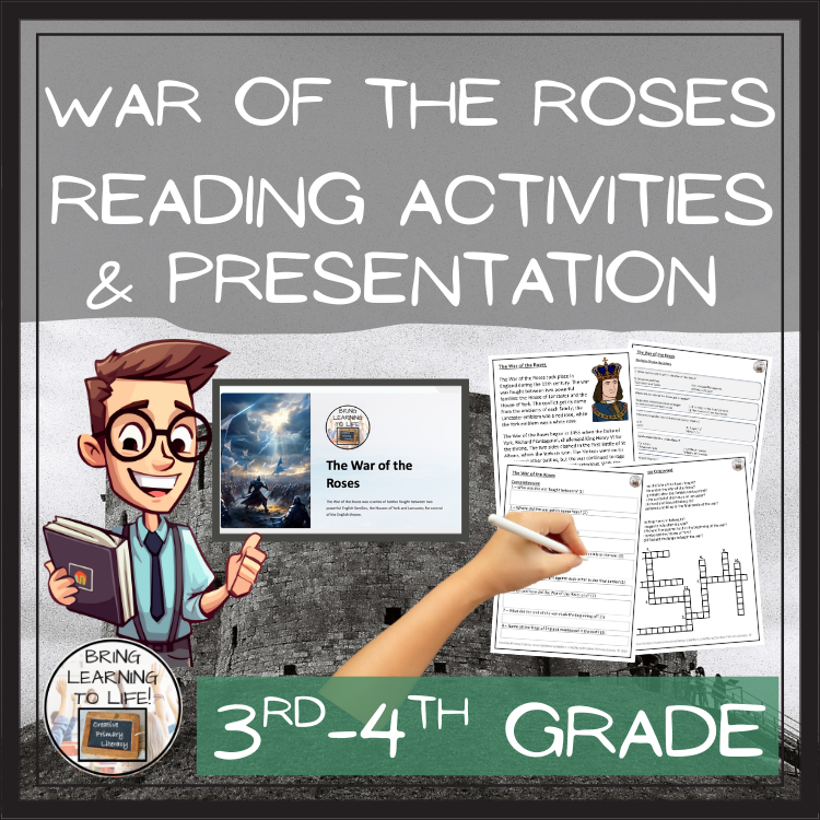 War of the Roses Close Reading Comprehension Activities | 3rd Grade & 4th Grade