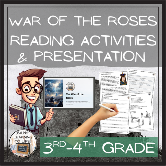 War of the Roses Close Reading Comprehension Activities | 3rd Grade & 4th Grade