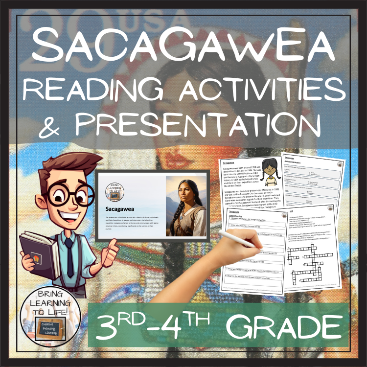 Sacagawea Close Reading Comprehension Activities | 3rd Grade & 4th Grade