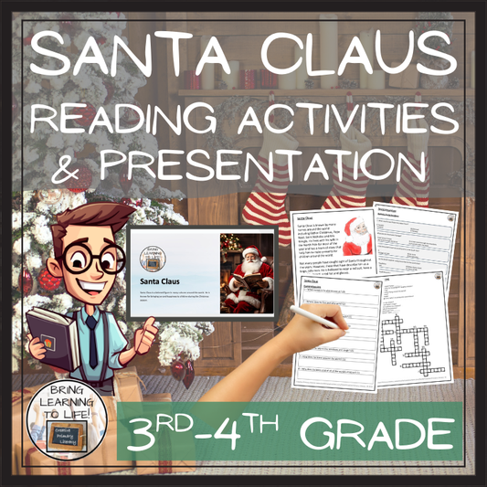 Santa Claus Close Reading Comprehension Activities | 3rd Grade & 4th Grade