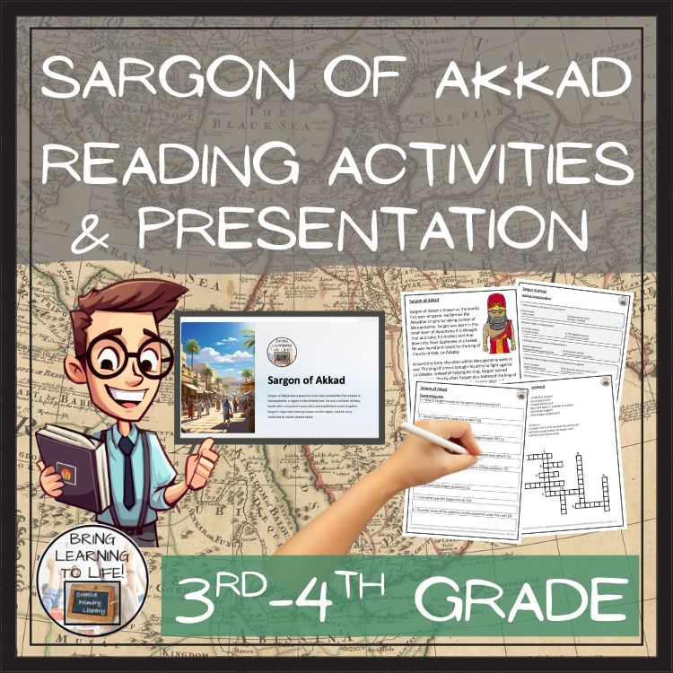 Sargon of Akkad Close Reading Comprehension Activities | 3rd Grade & 4th Grade