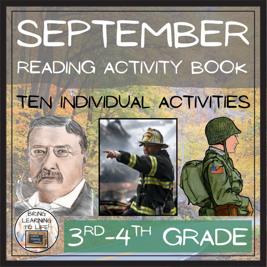 September Close Reading Comprehension Activity Book | 3rd-4th Grade