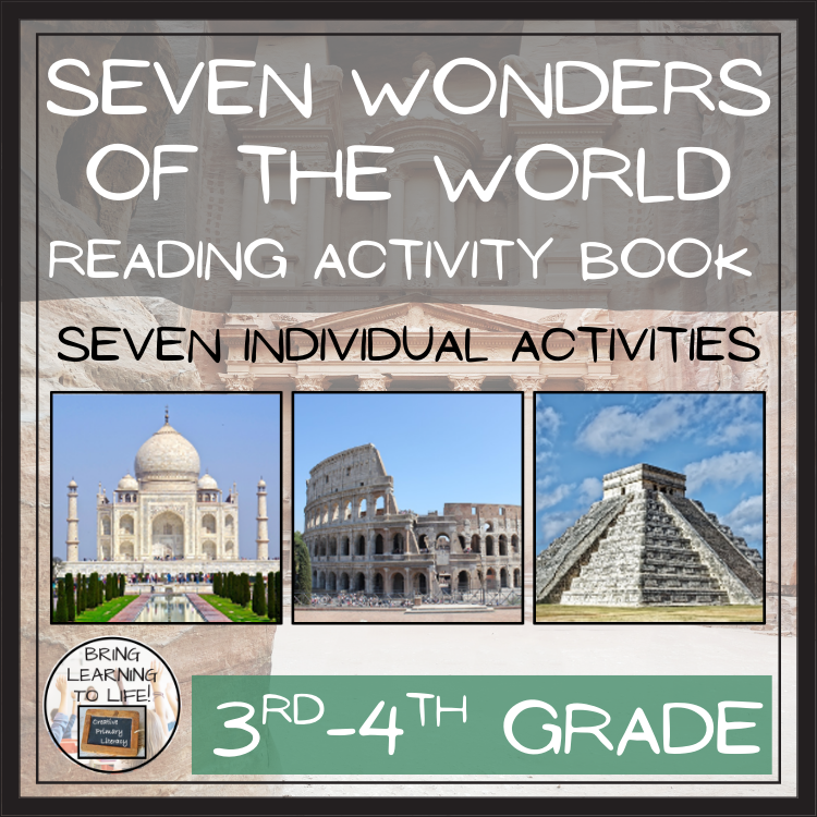 Seven Wonders of the World Close Reading Comprehension Book | 3rd-4th Grade