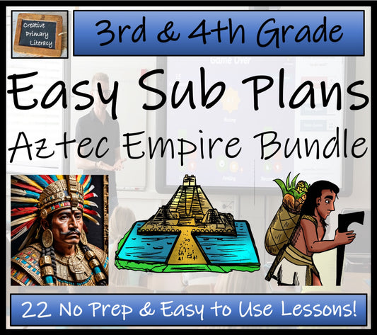 Emergency Sub Plans | Aztec Empire Bundle | 3rd Grade & 4th Grade