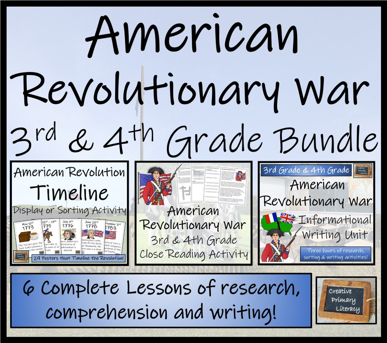 American Revolution | Timeline Close Reading & Writing Bundle | 3rd & 4th Grade