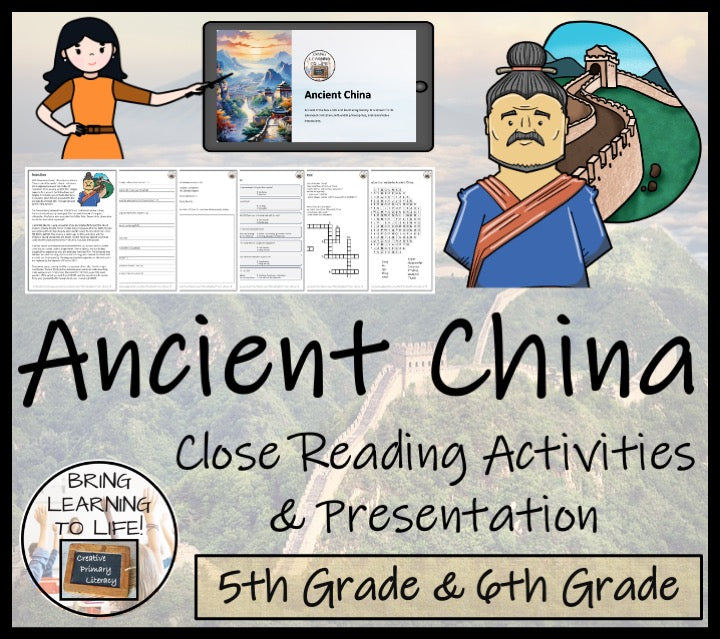 Ancient China Close Reading Comprehension Activities | 5th Grade & 6th Grade