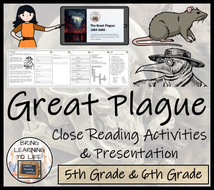 Great Plague Close Reading Comprehension Activities | 5th Grade & 6th Grade