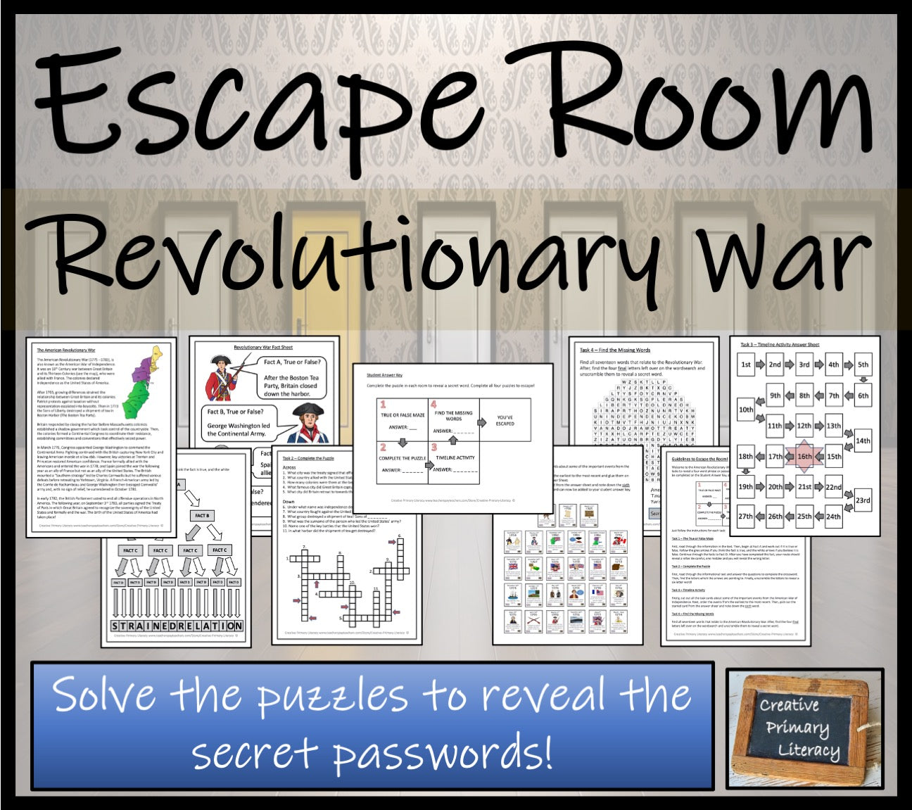 American Revolutionary War Escape Room Activity