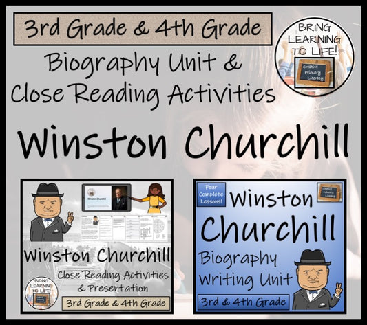 Winston Churchill Close Reading & Biography Bundle | 3rd Grade & 4th Grade