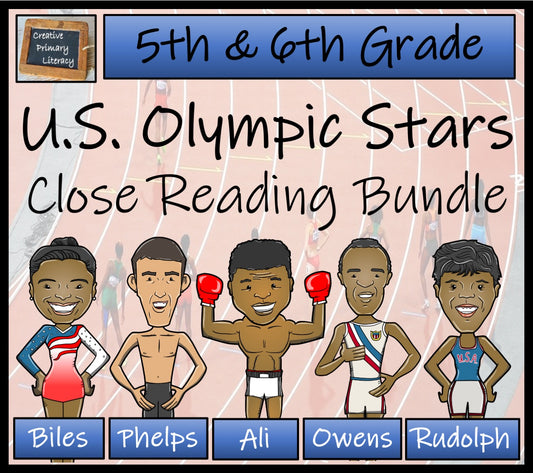 U.S. Olympic Stars Close Reading Comprehension Bundle | 5th Grade & 6th Grade