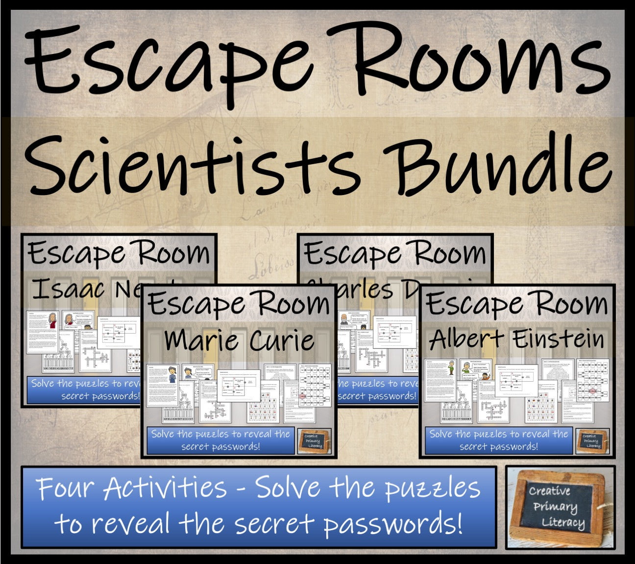 Famous Scientists Escape Room Activity Bundle | 5th Grade & 6th Grade