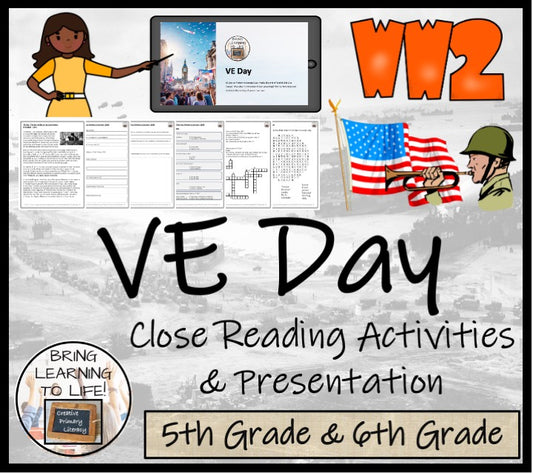 VE Day Close Reading Comprehension Activity | 5th Grade & 6th Grade