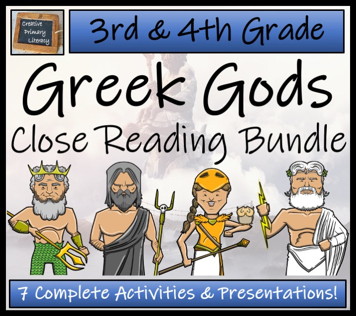 Gods of Ancient Greece Close Reading Activity Bundle | 3rd Grade & 4th Grade