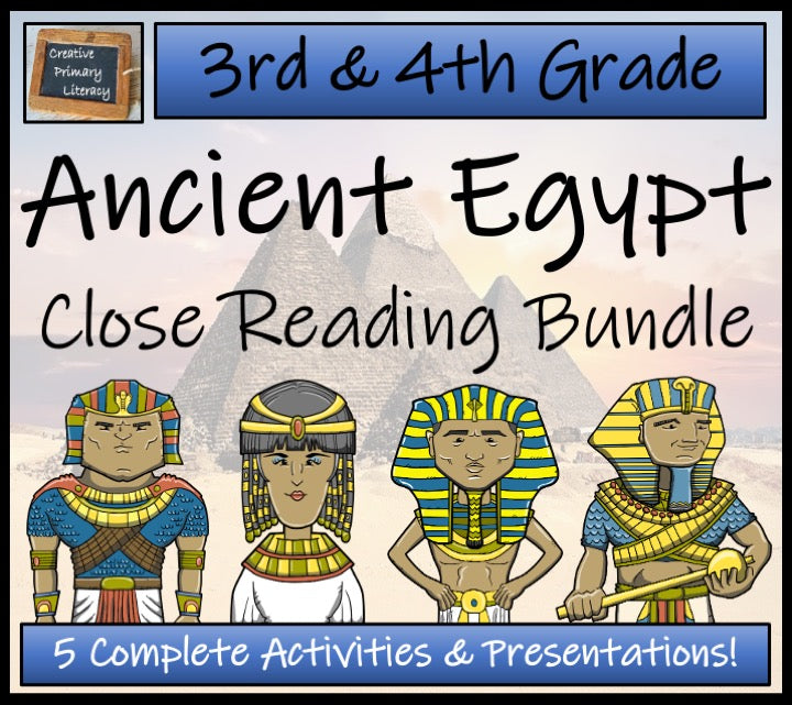 Ancient Egypt Close Reading Comprehension Activity Bundle | 3rd & 4th Grade