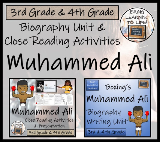 Muhammed Ali Close Reading & Biography Bundle | 3rd Grade & 4th Grade