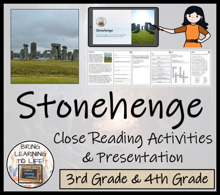 Stonehenge Close Reading Comprehension Activities | 3rd Grade & 4th Grade