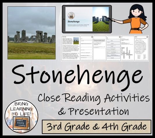 Stonehenge Close Reading Comprehension Activities | 3rd Grade & 4th Grade