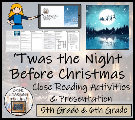 Twas the Night Before Christmas Close Reading Comprehension | 5th & 6th Grade