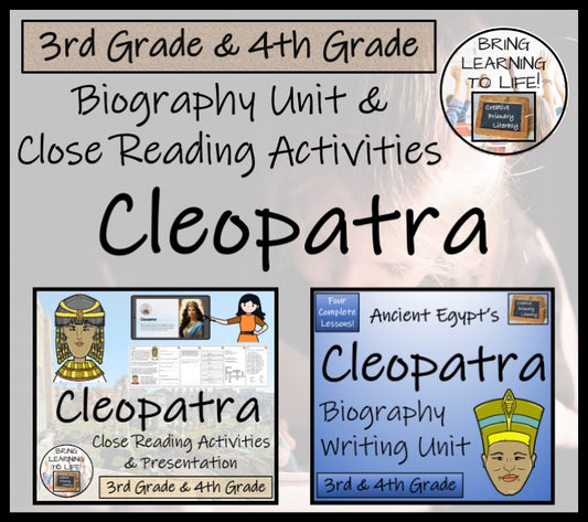 Cleopatra Close Reading & Biography Bundle | 3rd Grade & 4th Grade