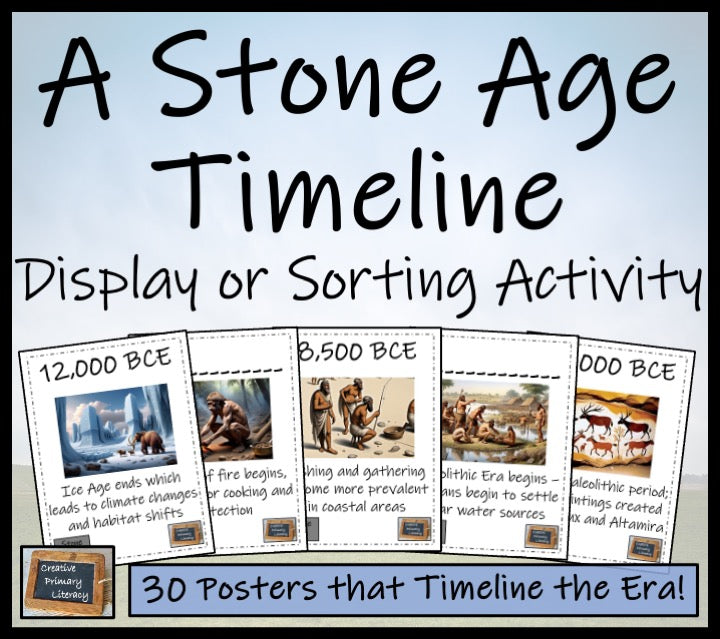 Stone Age Timeline Display Research and Sorting Activity