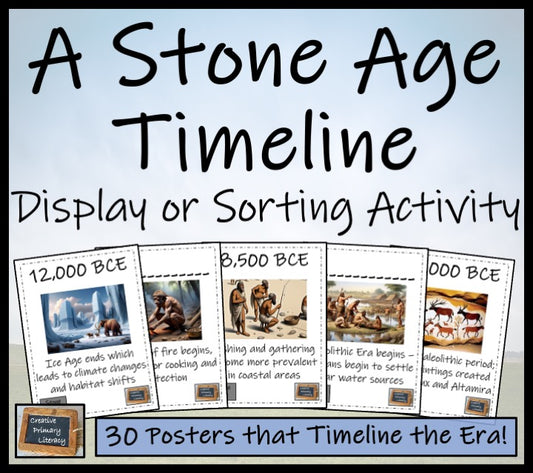 Stone Age Timeline Display Research and Sorting Activity