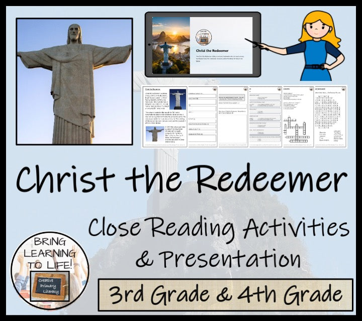 Christ the Redeemer Close Reading Comprehension Activities | 3rd Grade & 4th Grade