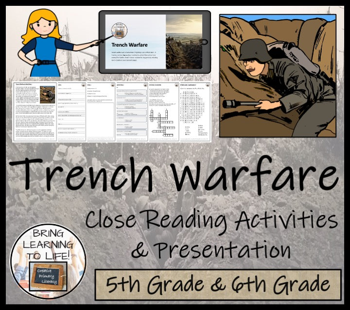 Trench Warfare in World War I Close Reading Comprehension | 5th & 6th Grade