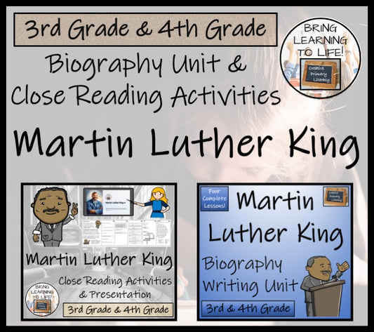 Martin Luther King Close Reading & Biography Bundle | 3rd Grade & 4th Grade