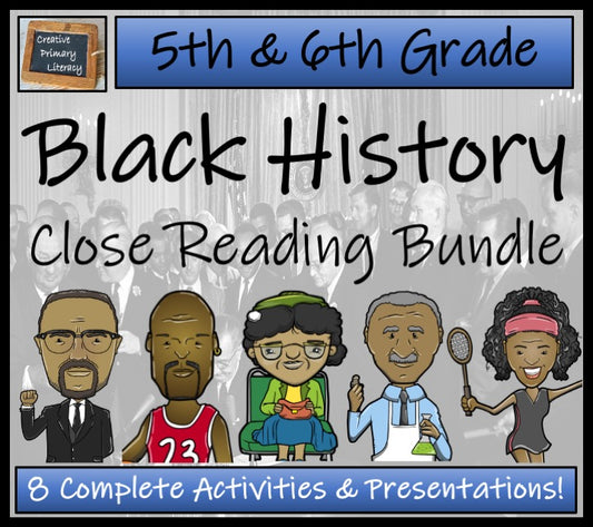 Black History Volume 3 Close Reading Comprehension Bundle | 5th & 6th Grade