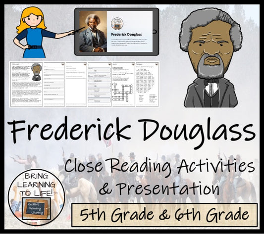 Frederick Douglass Close Reading Comprehension Activity | 5th Grade & 6th Grade