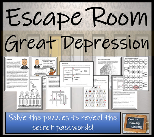 The Great Depression Escape Room Activity