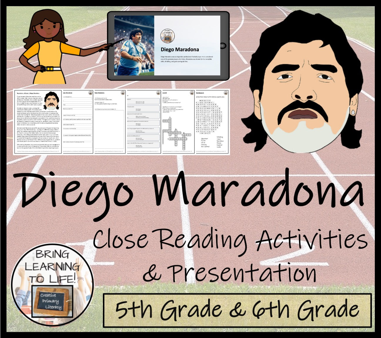 Diego Maradona Close Reading Comprehension Activities | 5th Grade & 6th Grade