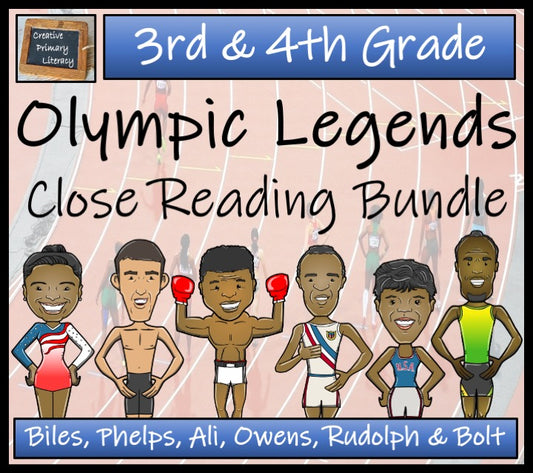 Olympic Legends Close Reading Comprehension Bundle | 3rd Grade & 4th Grade