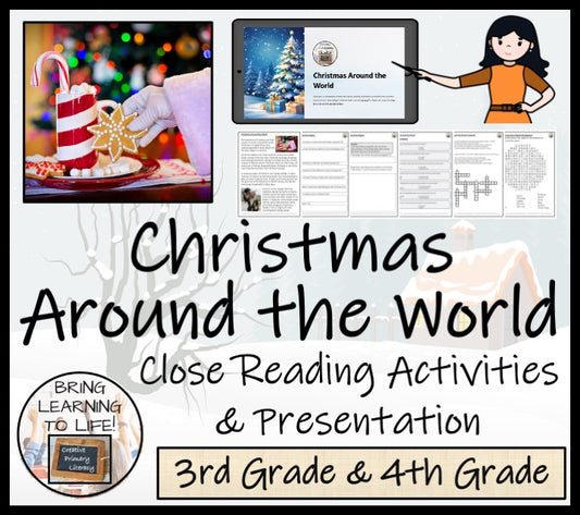 Christmas Around the World Close Reading Comprehension | 3rd & 4th Grade