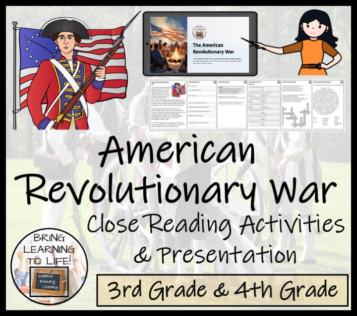 American Revolutionary War Close Reading Comprehension | 3rd Grade & 4th Grade