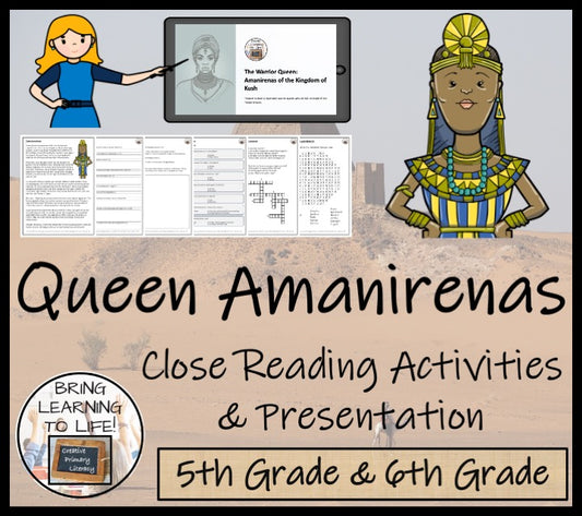 Queen Amanirenas Close Reading Comprehension Activities | 5th & 6th Grade