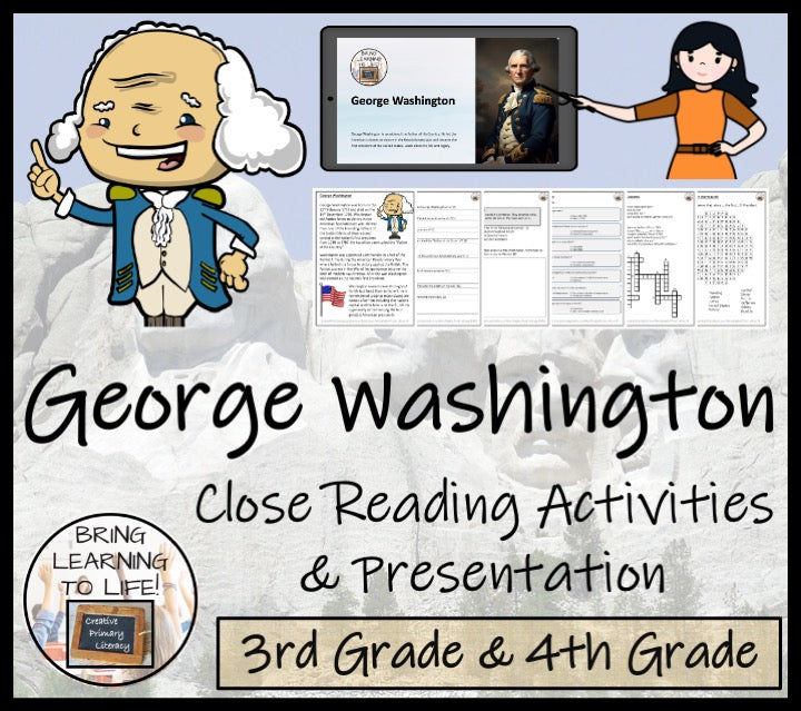 George Washington Close Reading Comprehension Activities | 3rd Grade & 4th Grade