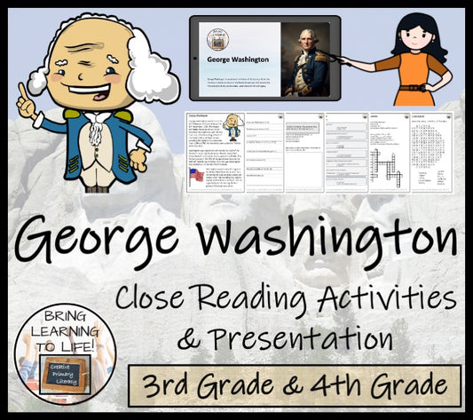 George Washington Close Reading Comprehension Activities | 3rd Grade & 4th Grade