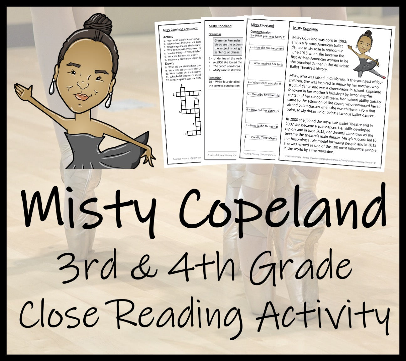 Misty Copeland Close Reading Comprehension Activity | 3rd Grade & 4th ...